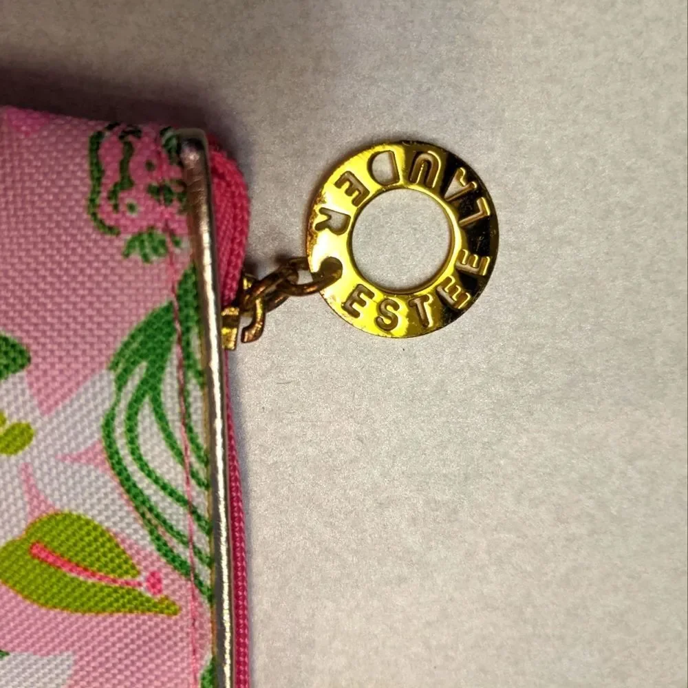 Lilly Pulitzer for Estee Lauder canvas makeup zipper pouch 10